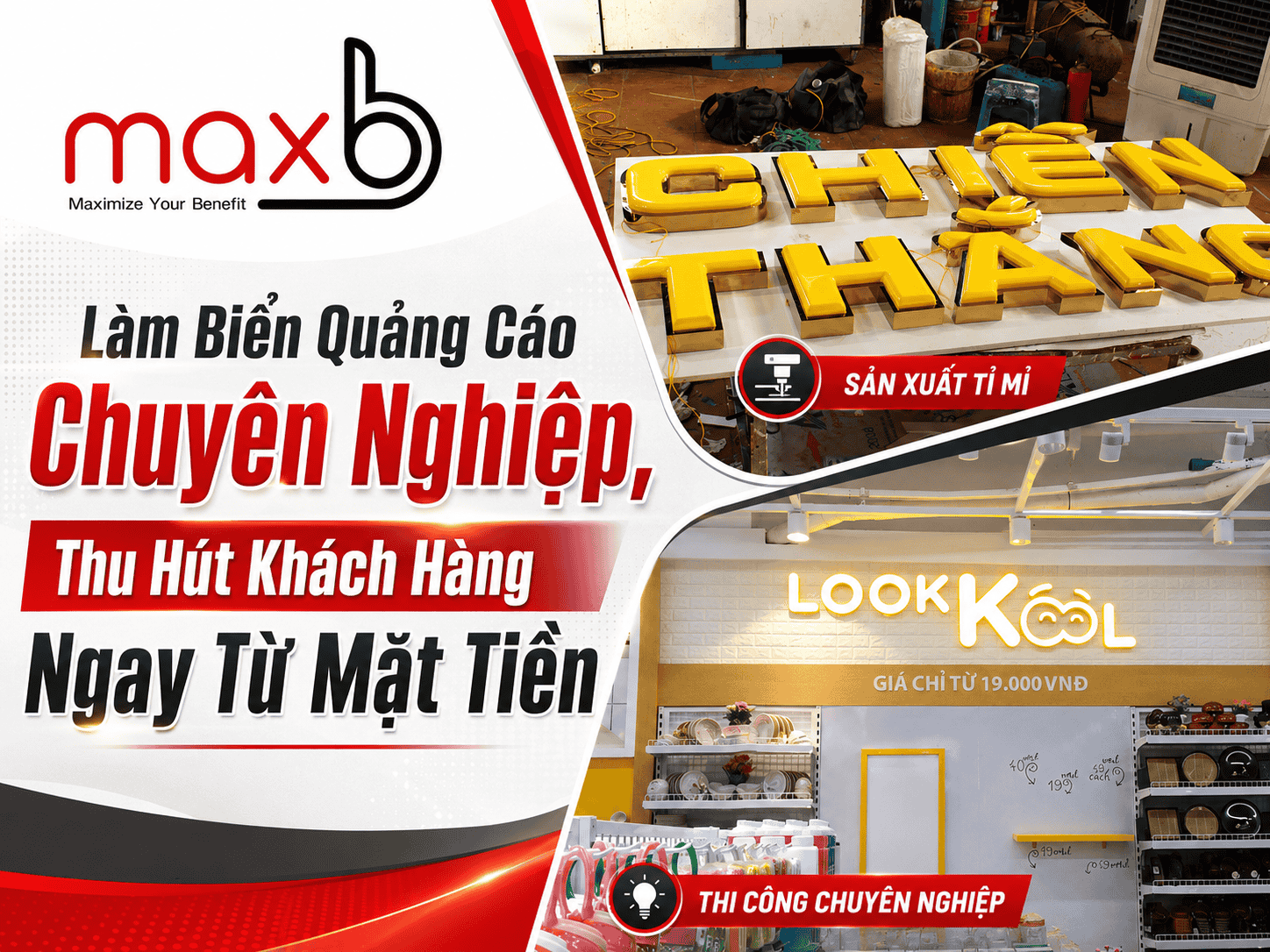 làm biển quảng cáo chuyên nghiệp, thu hút khách hàng ngay từ mặt tiền